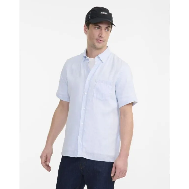 Aigle Chemise Lin Manches Courtes - Chemise homme