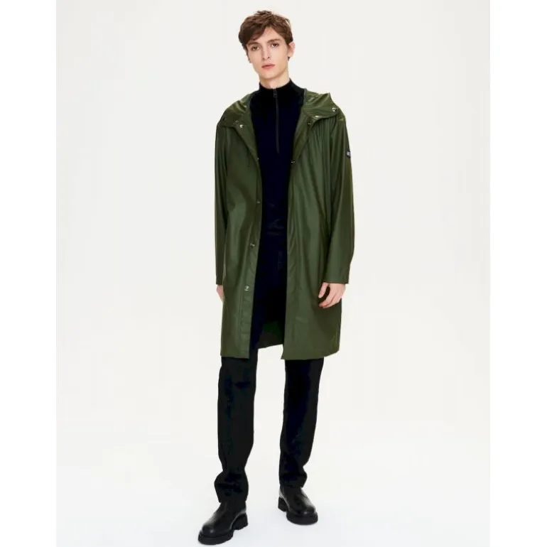 Aigle Parka longue matière waterproof à capuche - Parka homme