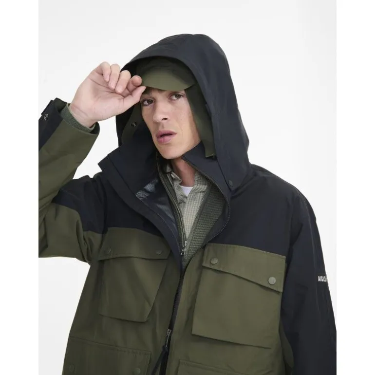 Aigle Parka Mi-Longue MTD Capuche - Veste imperméable homme