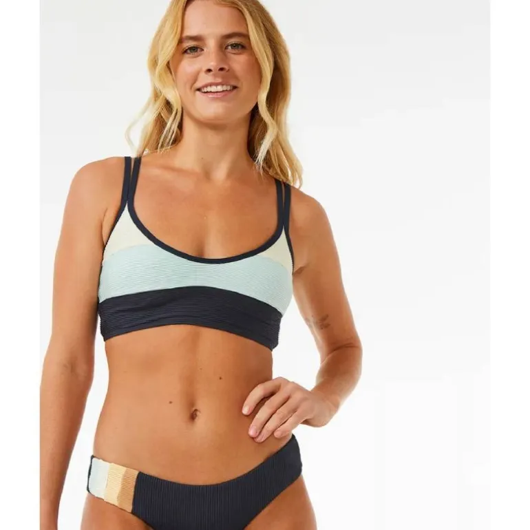 Rip Curl Block Party Spliced Cheeky Hip - Bas de bikini femme