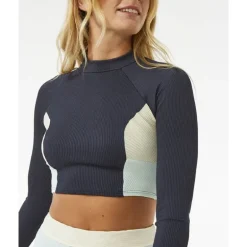 Rip Curl Block Party Spliced Crop Long Sleeve - Haut de bikini femme