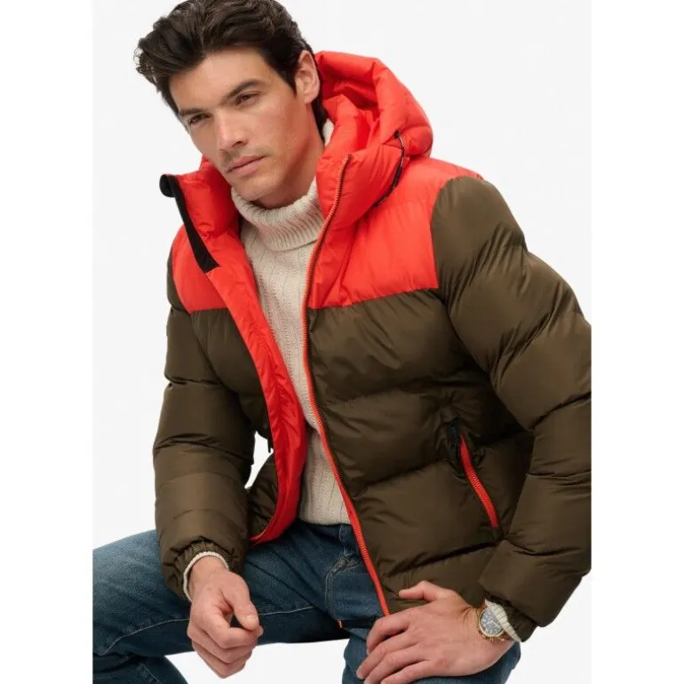 Superdry Colourblock Hooded Puffer Jkt - Doudoune homme