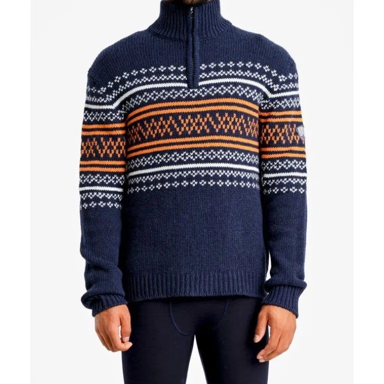 We Norwegians Setesdal Zip Up Pullover - Pull en laine mérinos homme