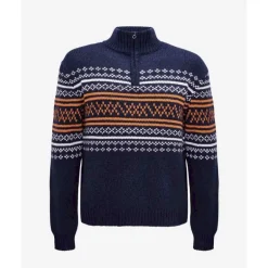 We Norwegians Setesdal Zip Up Pullover - Pull en laine mérinos homme