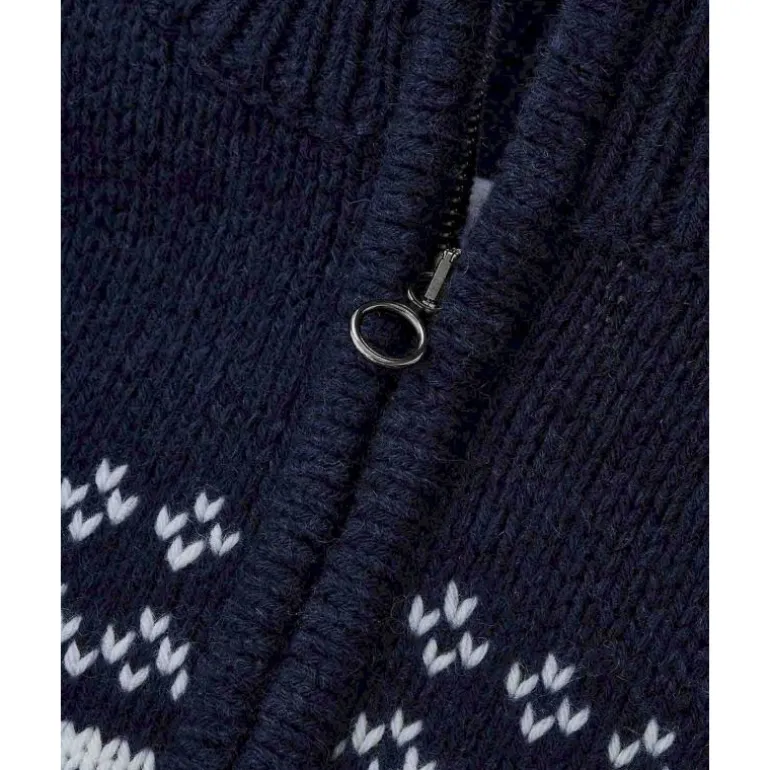 We Norwegians Setesdal Zip Up Pullover - Pull en laine mérinos homme